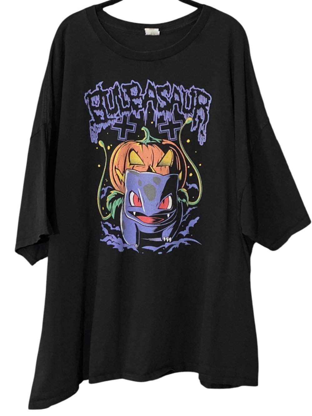Pokemon Bulbasaur Halloween T Shirt Men’s 5XL Black Pumpkin Graphic Big & Tall